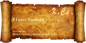 Klain Csanád névjegykártya
